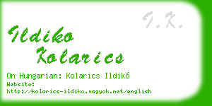 ildiko kolarics business card
